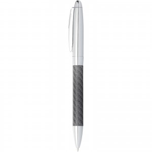 Winona ballpoint pen with carbon fibre details, Silver,Grey, (Metallic pen)