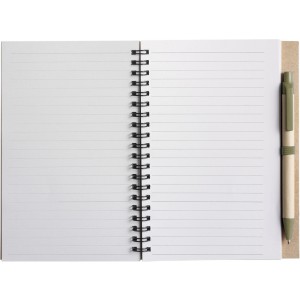 Wire bound notebook with ballpen. Stella, light green (Notebooks)