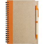 Wire bound notebook with ballpen. Stella, orange (2715-07CD)