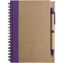 Wire bound notebook with ballpen. Stella, purple