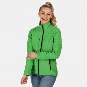 WOMEN'S OCTAGON II PRINTABLE 3 LAYER MEMBRANE SOFTSHELL, Extreme Green/Black (Jackets)