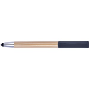 Bamboo 2-in-1 ballpen Colette, black (Wooden, bamboo, carton pen)