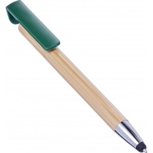 Bamboo 2-in-1 ballpen Colette, green (Wooden, bamboo, carton pen)