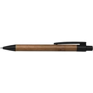 Bamboo ballpen Lacey, black (Wooden, bamboo, carton pen)