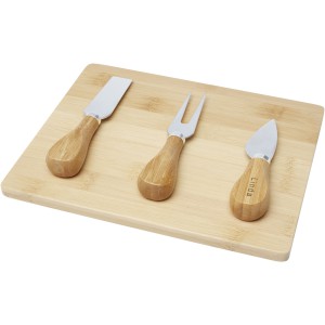 Ement bamboo cheese board and tools, Natural (Wood kitchen equipments)