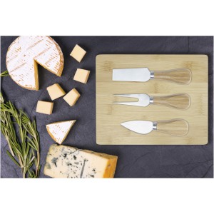 Ement bamboo cheese board and tools, Natural (Wood kitchen equipments)