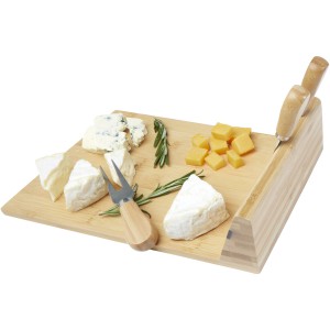 Mancheg bamboo magnetic cheese board and tools, Natural (Wood kitchen equipments)