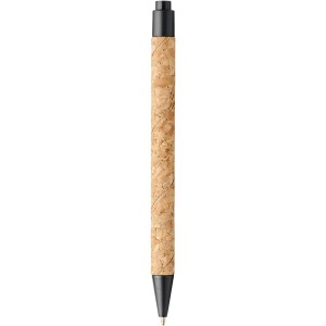 Midar cork and wheat straw ballpoint pen, Black (Wooden, bamboo, carton pen)