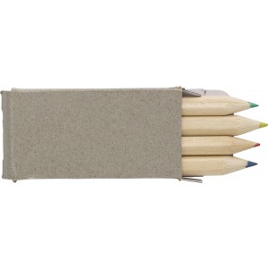 Wooden mini pencil set Kai, brown (Drawing set)