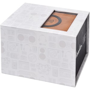 Wooden speaker with charging pad, Wood (Speakers, radios)