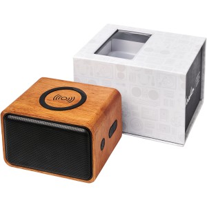 Wooden speaker with charging pad, Wood (Speakers, radios)