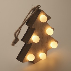 Wooden weed tree with lights, Wood (Decorations)