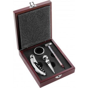 Wooden wine gift set Brady, brown (Wine, champagne, cocktail equipment)