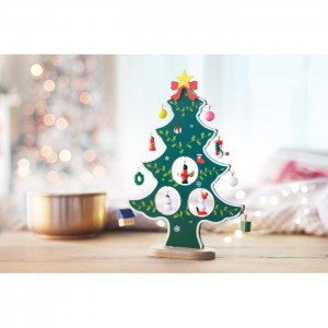 Wooden xmas tree decoration, Green (Decorations)