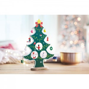 Wooden xmas tree decoration, Green (Decorations)