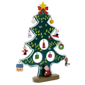 Wooden xmas tree decoration, Green (Decorations)