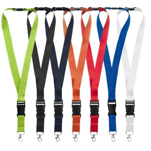 Yogi lanyard detachable buckle, break-away closure, Red (Lanyard, armband, badge holder)