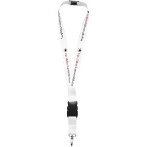 Yogi lanyard with detachable buckle, White (Lanyard, armband, badge holder)