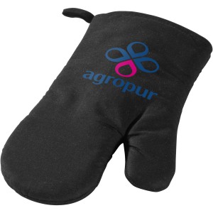 Zander cotton oven mitt, solid black (Kitchen textile)