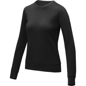 Zenon women's crewneck sweater, Solid black (Pullovers)