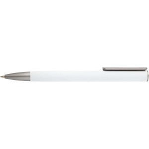 Ziggur aluminium ballpoint pen (blue ink), White (Metallic pen)