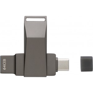 Zinc alloy USB stick Dorian, gun metal (Pendrives)